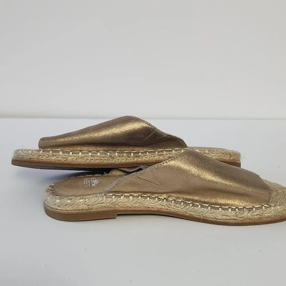 Eileen Fisher Milly Espadrille Sandals Gold Metallic 7
